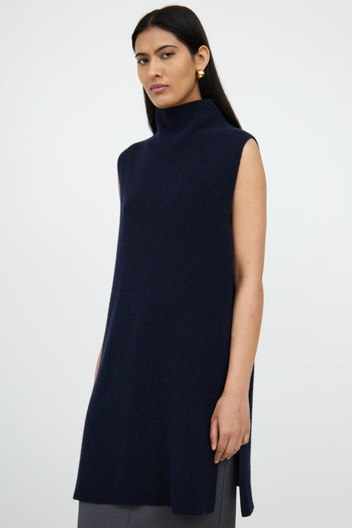 The RowNavy Cashmere Mockneck Sweater