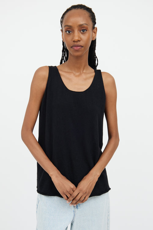 The Row Black Cashmere Sleeveless Top