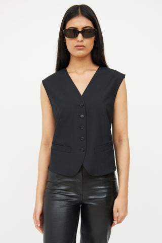 The Row Black Wool Vest