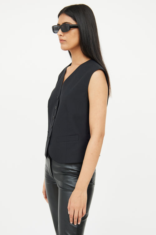 The Row Black Wool Vest