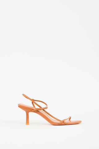 The Row Orange Leather Bare Sandal