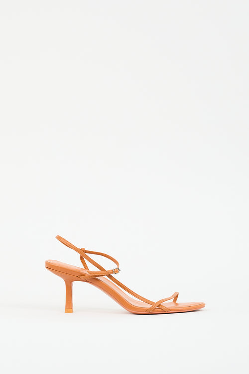 The Row Orange Leather Bare Sandal