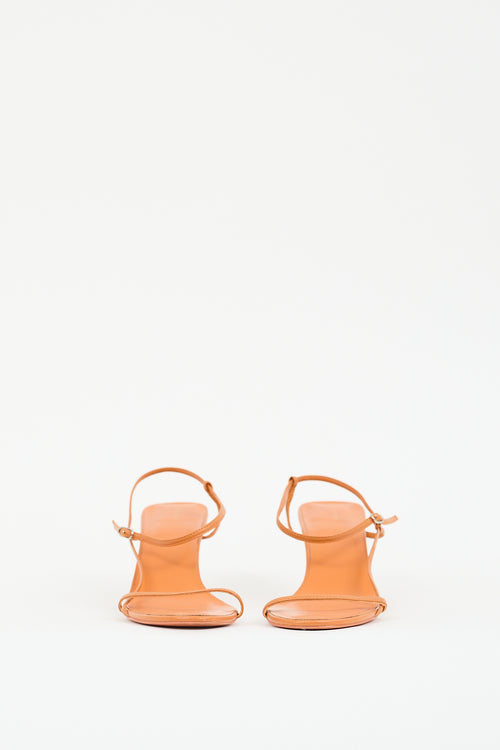 The Row Orange Leather Bare Sandal