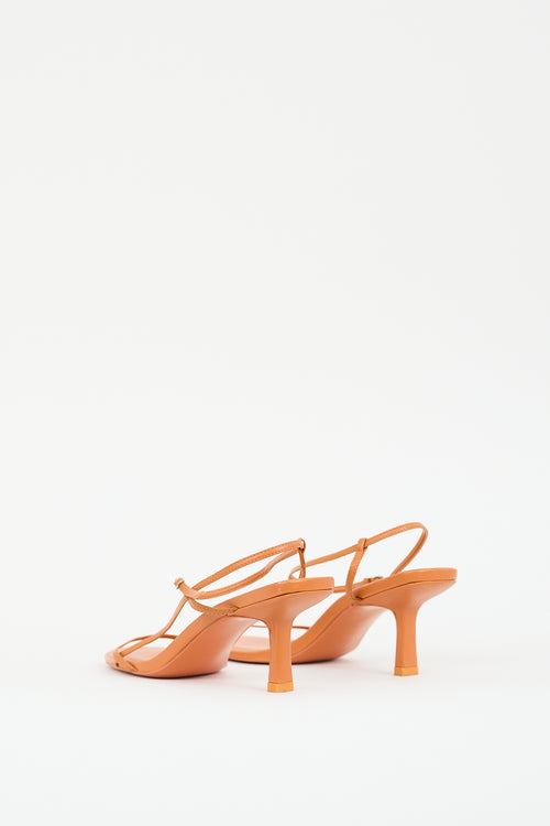 The Row Orange Leather Bare Sandal