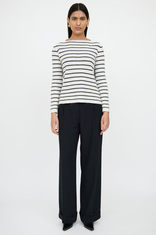 The RowWhite 
Navy Cashmere Silk Knit Top