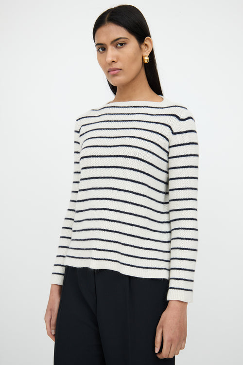 The RowWhite 
Navy Cashmere Silk Knit Top