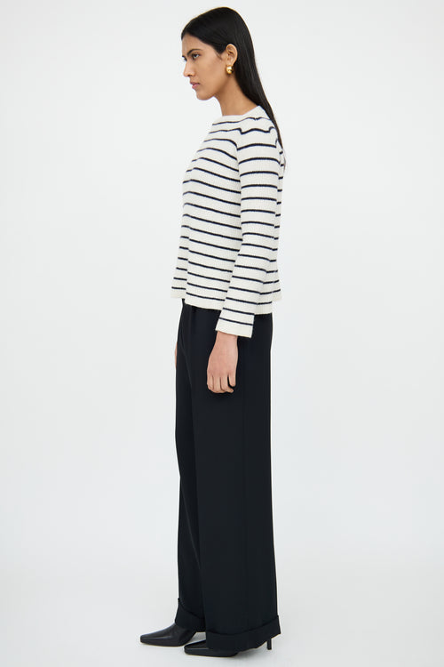 The RowWhite 
Navy Cashmere Silk Knit Top