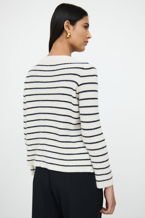 The RowWhite 
Navy Cashmere Silk Knit Top