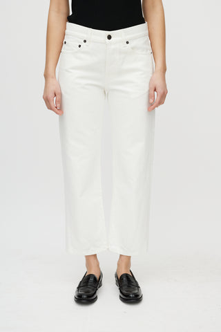 The Row White Cotton Denim Lesley Jeans