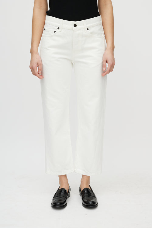 The Row White Cotton Denim Lesley Jeans