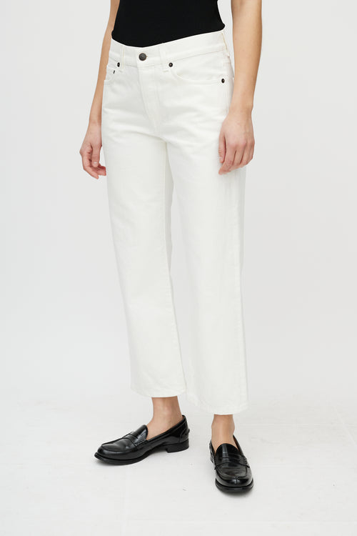 The Row White Cotton Denim Lesley Jeans