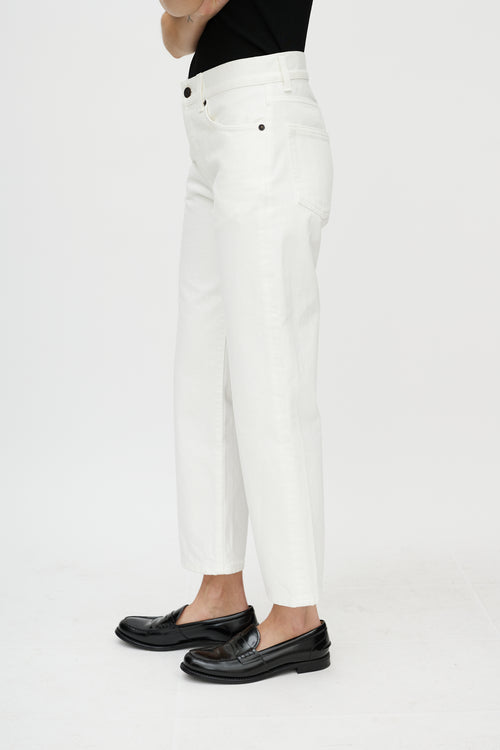 The Row White Cotton Denim Lesley Jeans