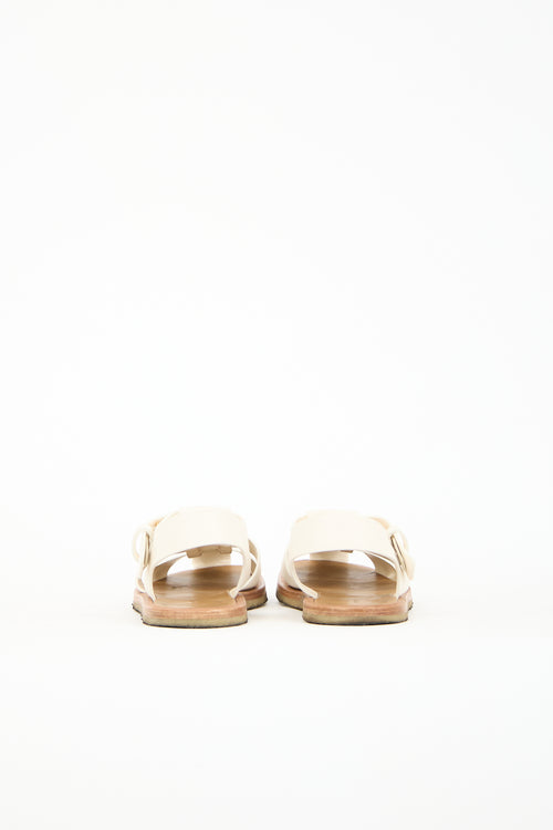 The Row White Leather Caged Sandal