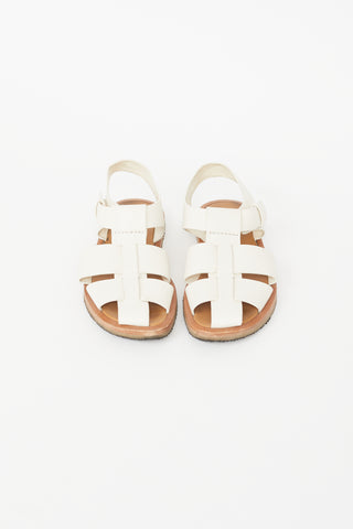 The Row White 
Beige Fishermans Sandal