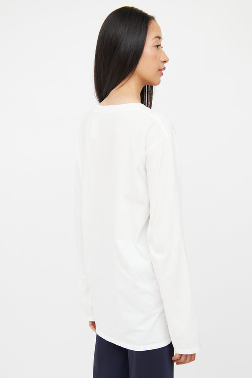 The Row White Cotton Long Sleeve Top