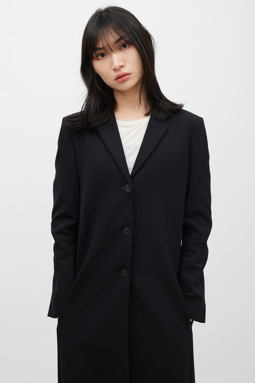 The Row Black Nylon 
Silk Lined Sallik Coat