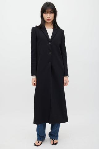 The Row Black Nylon 
Silk Lined Sallik Coat