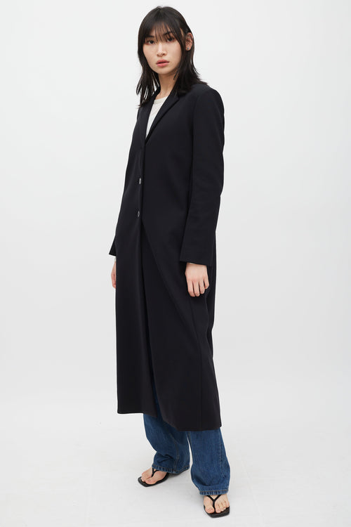 The Row Black Nylon 
Silk Lined Sallik Coat