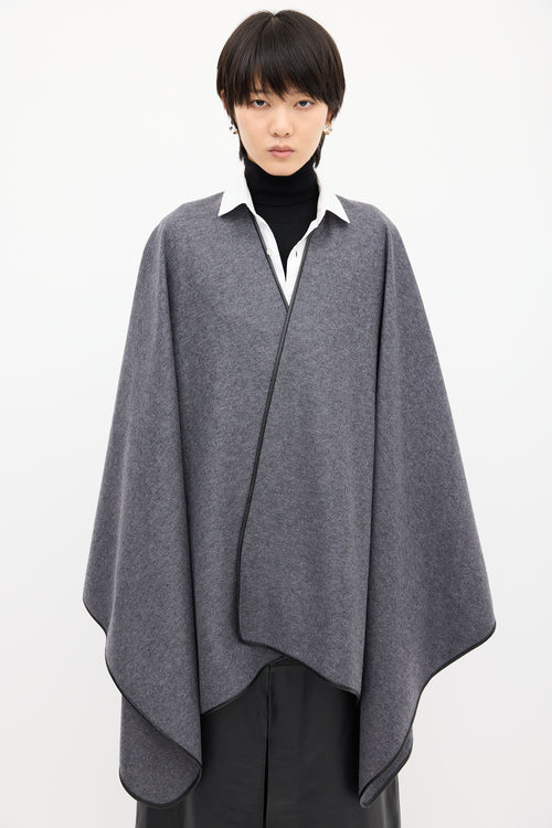 The Row Grey Wool Shane Cape