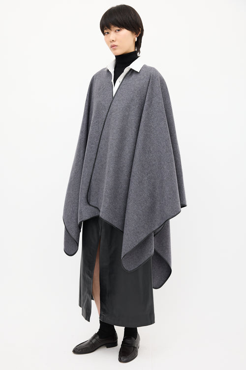 The Row Grey Wool Shane Cape