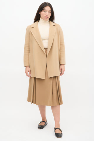 Theory Beige Wool 
Cashmere Open Jacket