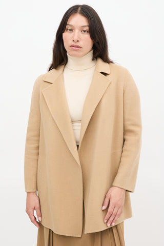 Theory Beige Wool 
Cashmere Open Jacket