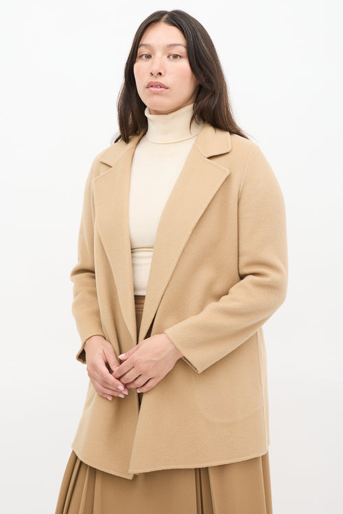 Theory Beige Wool 
Cashmere Open Jacket