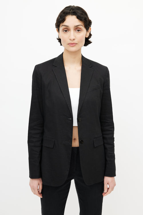 Theory Black Linen Blazer 
Pant Suit