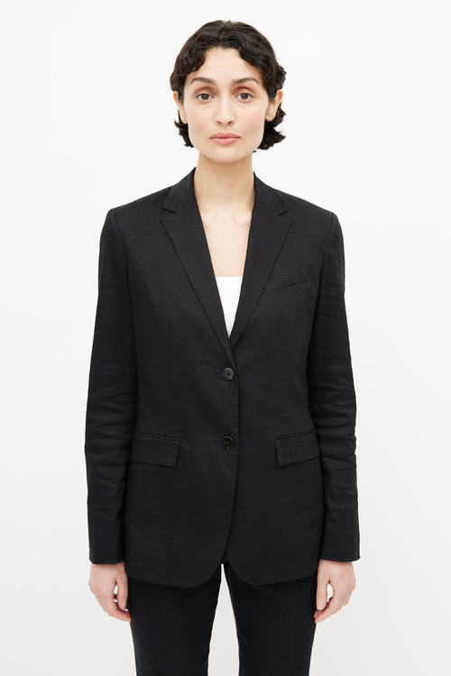 Theory Black Linen Blazer 
Pant Suit