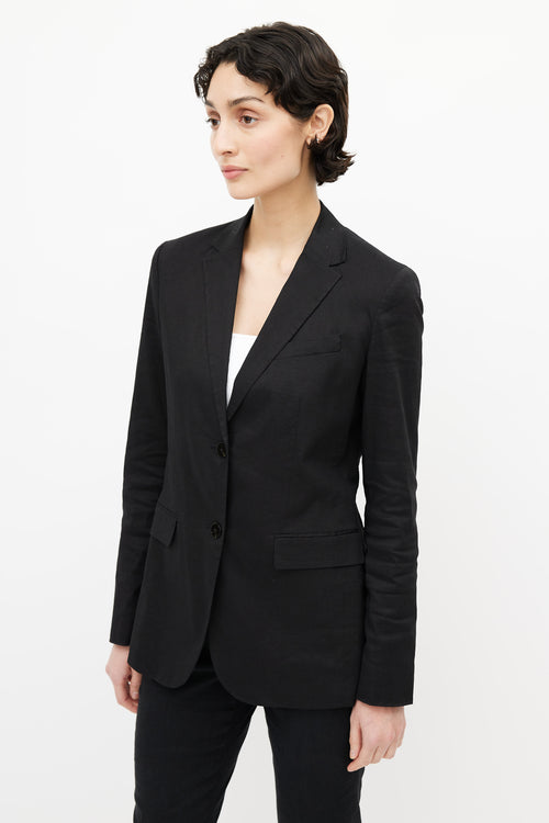 Theory Black Linen Blazer 
Pant Suit