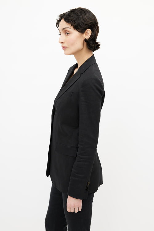 Theory Black Linen Blazer 
Pant Suit