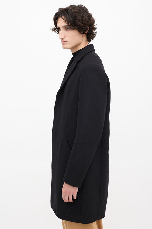 Theory Black Wool 
Cashmere Mid Length Coat