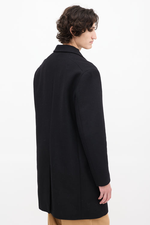 Theory Black Wool 
Cashmere Mid Length Coat