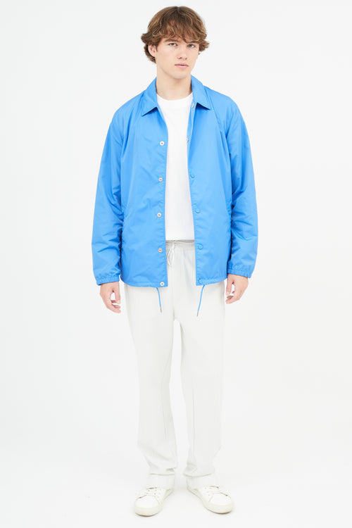 Theory Blue Nylon Coach Jacket