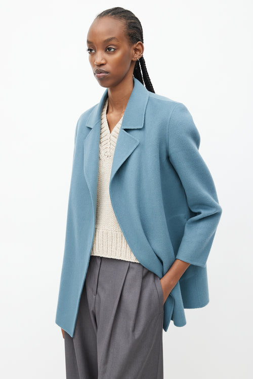 Theory Blue Wool Open Jacket