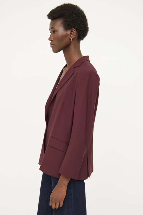 Theory Burgundy Wool Blend Blazer