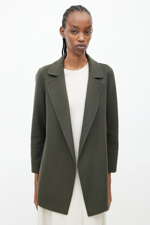 Theory Green Wool Open Jacket