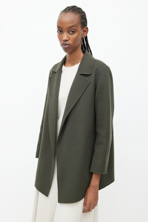 Theory Green Wool Open Jacket