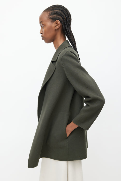 Theory Green Wool Open Jacket