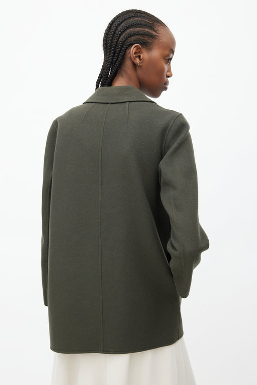 Theory Green Wool Open Jacket