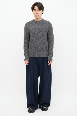 Theory Grey Wool Knit Sweater