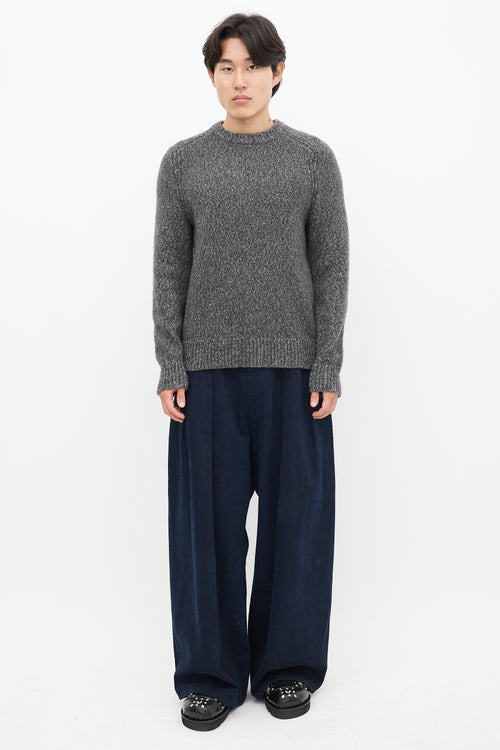 Theory Grey Wool Knit Sweater