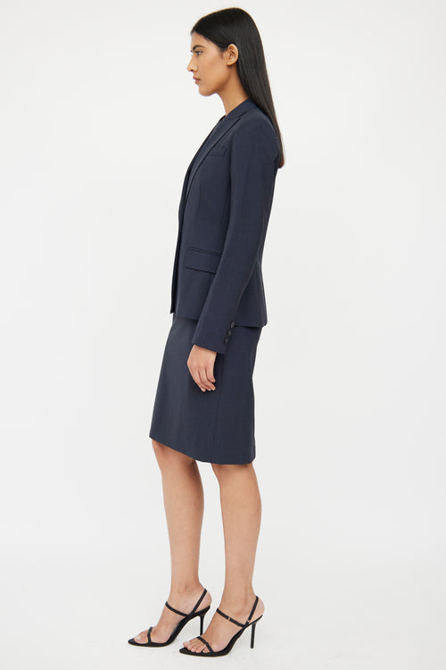 Theory Dark Grey Wool Dress 
Blazer Set