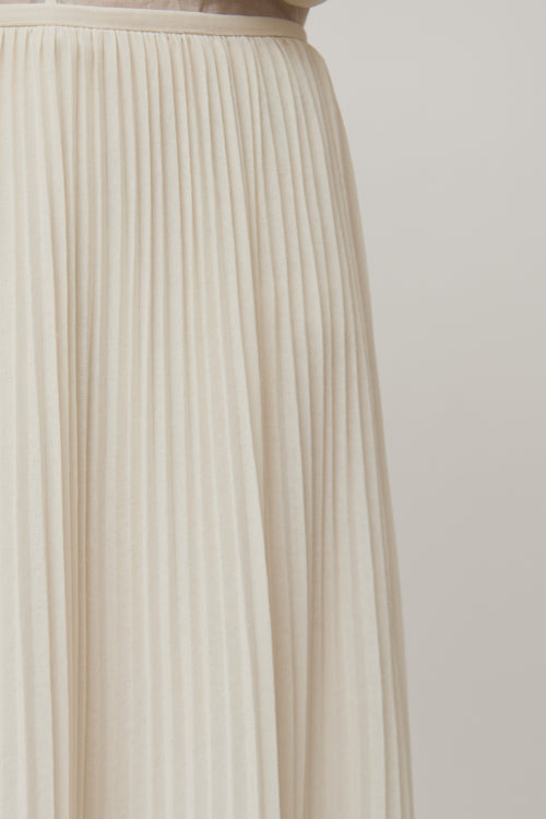 Theory White Pleated Mid Length Skirt