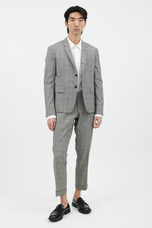 Thom Browne 2 Piece Black 
White Check Suit Set