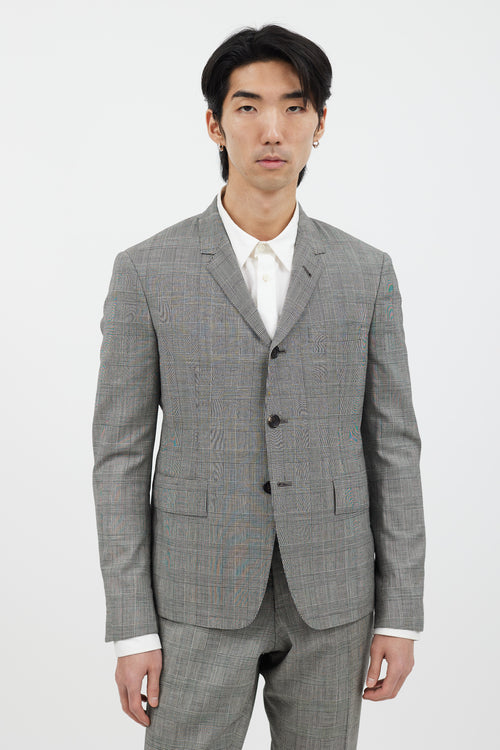 Thom Browne 2 Piece Black 
White Check Suit Set