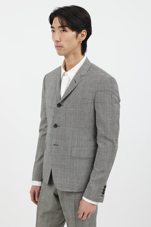 Thom Browne 2 Piece Black 
White Check Suit Set