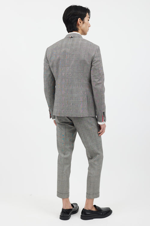 Thom Browne 2 Piece Black 
White Check Suit Set