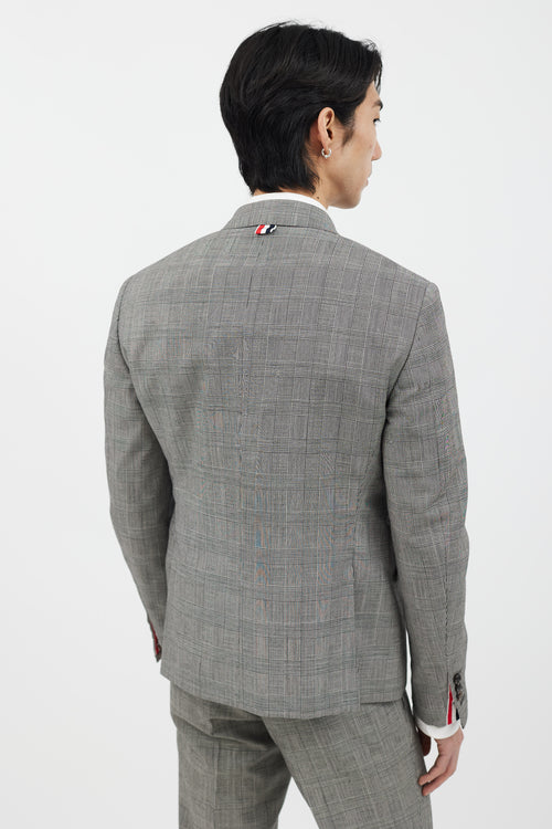 Thom Browne 2 Piece Black 
White Check Suit Set