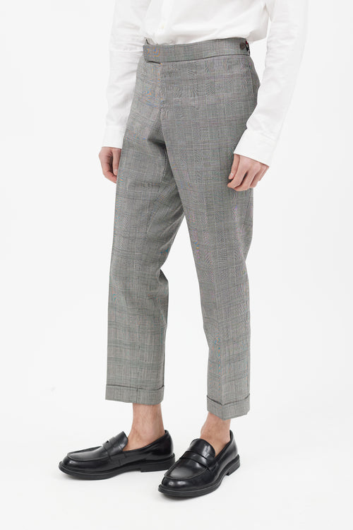 Thom Browne 2 Piece Black 
White Check Suit Set